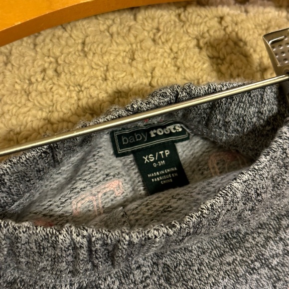 NWOT Roots Baby Organic Original Full Zip Hoodie and Sweats Salt and Pepper Set - Picture 8 of 12